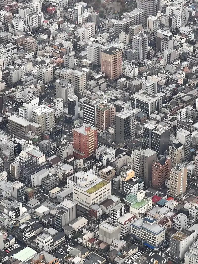 Bovenaanzicht vanuit de Tokyo Skytree observatiedek